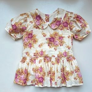 Janie and Jack Floral collared shirt NWOT size 4